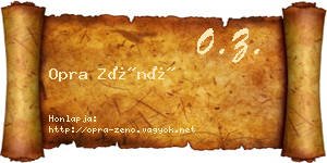 Opra Zénó névjegykártya